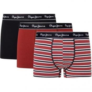 Pepe Jeans Boxers Retro 3 Pezzi M Bordeaux