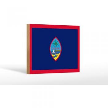 Holzdeko Flagge von Guam 18x12 cm