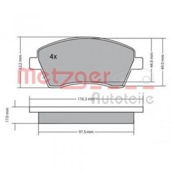 Ge-Approved Metzger Disc Brake Pads – Set 1170029