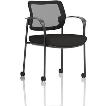 Brunswick Deluxe Black Frame Arm Recliner with Castors and Mesh Back