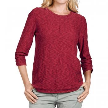 Cecil Joana 300232 Damen Pullover, XXL, rot/meliert, 3/4‑Arm, Rundhals