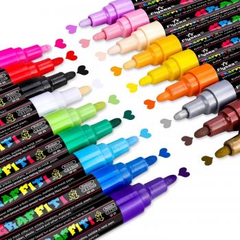 Acrylkünstlermarker 0,7mm/2,0mm Tipps DIY Wasserfest Langlebige Farbe Marker für Handwerksprojekte