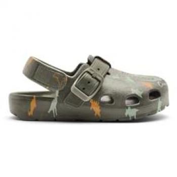 Clog Conguitos Dinosaurio Verde Estampado Zueco