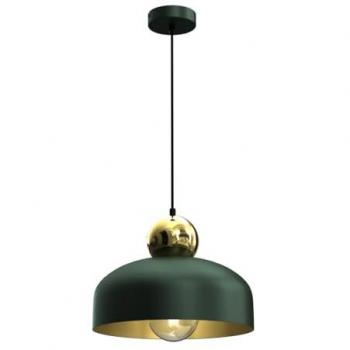 Harald Hand Made Pendant Lamp Rich Green Luxurious Gold Detail