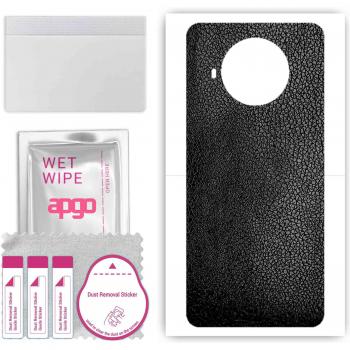 Black Leather Wrap Film for Xiaomi Redmi Note 9 Pro 5G