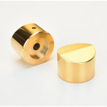 Bouton pour potentiomètre en acier inoxydable couleur or, hautement poli, Ø30 mm