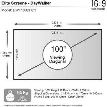 Elite Screens Aeon Edge Free (100, 16:9) – Leinwand, Silber