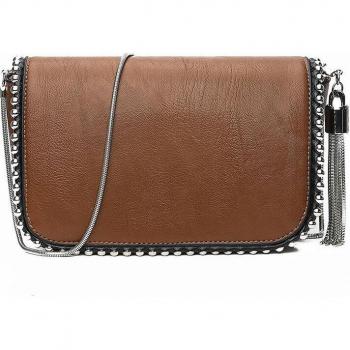 Yogodlns Trendy Tassel Chain Square Bag