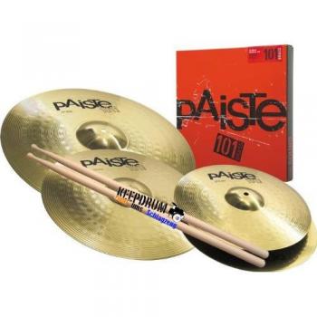 Paiste Schlagzeug Paiste 101 Brass Becken-Set 14-16-20 mit Sticks