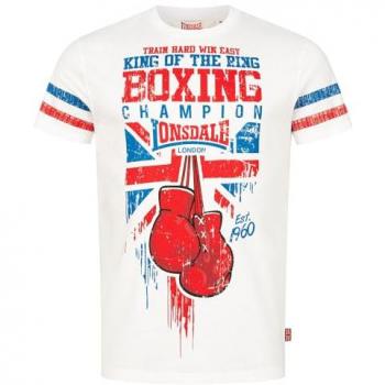 Lonsdale CRUGMEER T-Shirt bianca, taglia S-XL, uomo