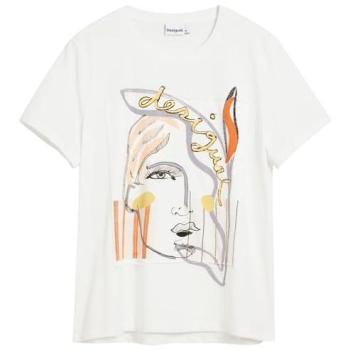 Desigual Damen T-Shirt TS_VILMA 26SWTK51 Weiß Regular Fit XS (Alternative Design)