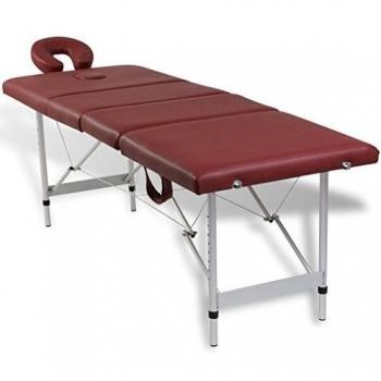 Plateau de Massage Repliable 4 Zones – Rouge – Cadre Aluminium
