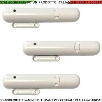 Magnetico Wireless 3 pezzi con Sismico e 2 Ingressi, Controllo Pulsanti tramite App UNISAT