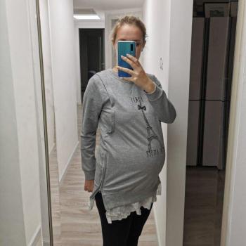 Breastfeeding Hoodie Gray Cotton Terry Sweatshirt
