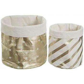 Lot de Paniers de Rangement Or 25cm Atmosphera for Kids