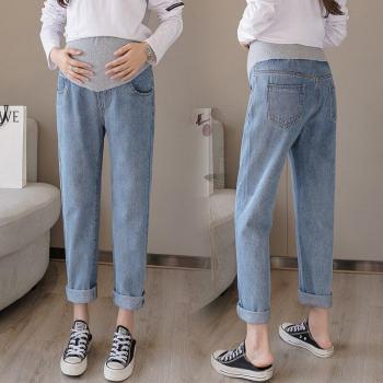 Pantalones de Algodón para Embarazadas, Jeans de Talla Grande, Cintura Alta