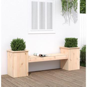 Pine Wood Garden Bench & Planter Combo – 184.5 cm L × 39.5 cm W × 56.5 cm H