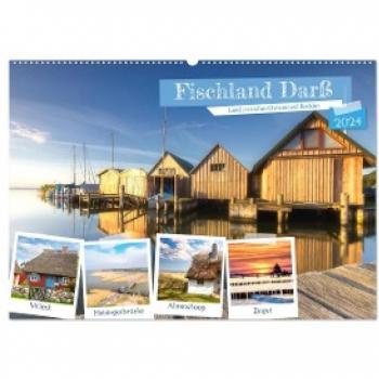 Fischland Darß Land zwischen Ostsee und Bodden (Wandkalender 2024 DIN A2 quer) CALVENDO Monatskalender