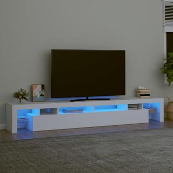 Modern TV Cabinet with LED Lights White 260x36.5x40 cm