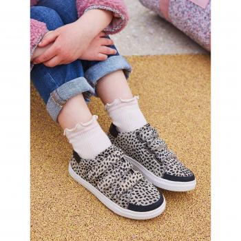 Girls' Hook-and-Loop Fancy Leather Sneakers