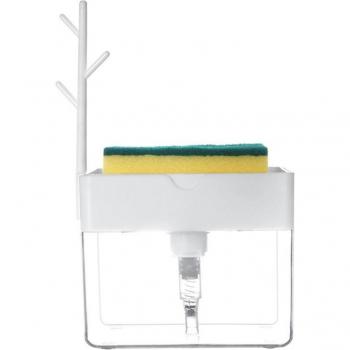 Sponge Holder with Refillable Soap Dispenser and Towel Storage