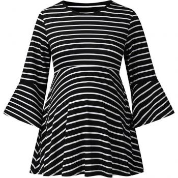 Vêtement femme enceinte rayé coupe mi-longue