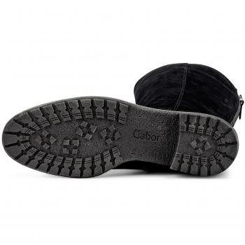 Damen-Stiefel Gabor 91.615-80: Varioschaft aus Veloursleder, Innenstoff Textil, Größe 5, schwarz