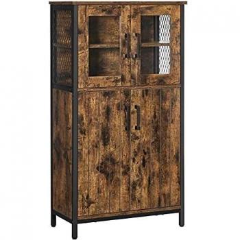 VASAGLE Aktenschrank, LSC260B01, 60 x 30 x 108 cm, braun, 2 Fachböden