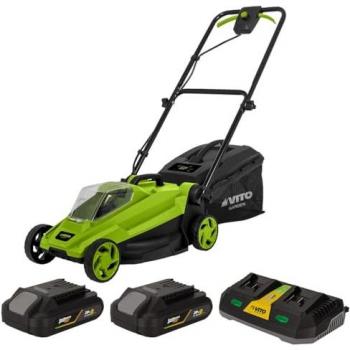 Cortacésped Vito 20V con cargador doble y contenedor de 30L