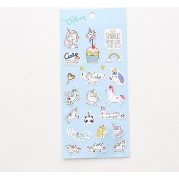 Mini Pegatina Unicornio Colorido para Diarios