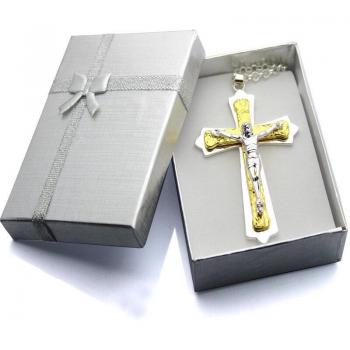 Men's Gold-color Jesus Pendant Choker Necklace