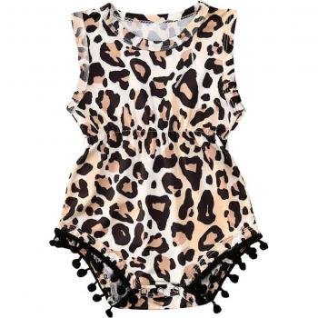Leopard/Cactus Baby Girl Outfit with Tassel Balls