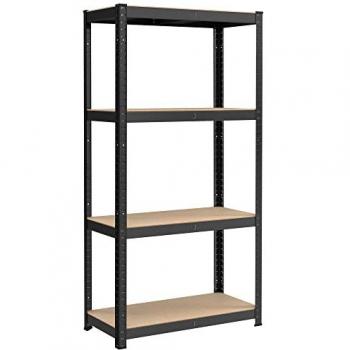 4-Tier Metal Shelf, 520 kg Capacity, Black