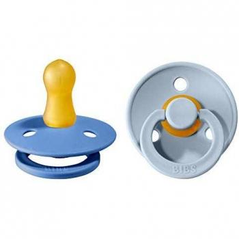 Sucettes Bibs T1 couleur ciel bleu et bleu bébé 0-6mois, pack de 2