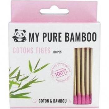 Coton-tige en bambou rose 100 pcs Denti Smile