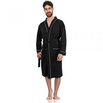 NY Threads Luxurious Men's Knit Robe Cotton Blend Dressing Gown (2XL, Green)