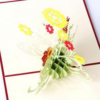 3D Sunflower Greeting Cards for Weddings, Birthdays, Mother's Day & Thank You