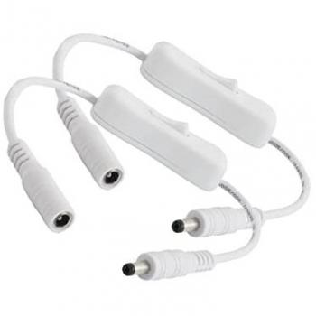 Interruttori bianco DC Jack Ledlux 2pz on/off con presa femmina