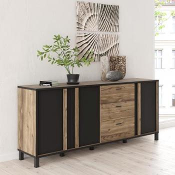 FORTE Sideboard Hayato, 199 cm breit, 3 Schubladen und 3 Türen
