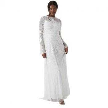 Boho Luxe Wedding Dress – Coast, Heavily Embellished, Ivory, Size 10 UK