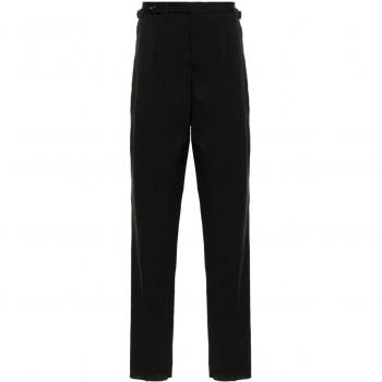 Black textured wool trousers for men from Emporio Armani, size L