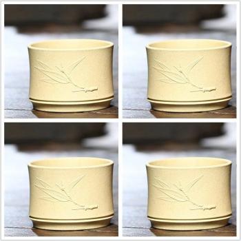 Travel Meditation Teacup Set, Yixing Purple Clay, 4 Pcs, 50ml