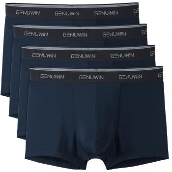 Calzoncillos Bóxer Genuwin para Hombre, Paquete de 4, Ropa Interior Masculina con Mosca Abierta, Fibra de Bambú Rayón