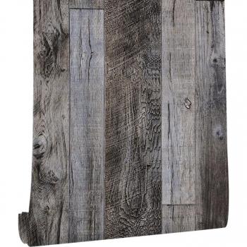 Papier peint amovible Shiplap gris en vinyle