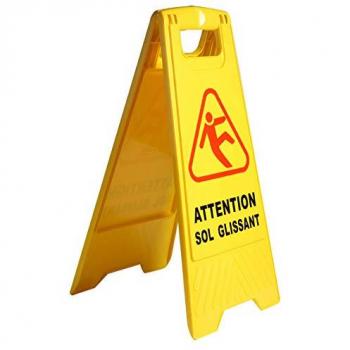 Panneau de signalisation sol glissant chevalet jaune
