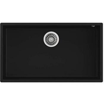 Black Tégranite+ Square Sub‑Counter Sink – 72.40 cm