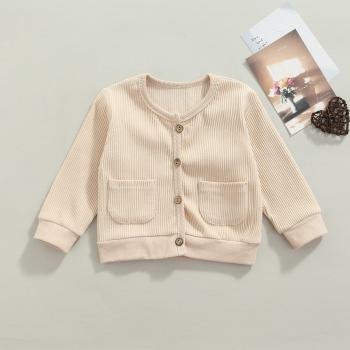 Suéter simple con chaqueta de bolsillo para niños