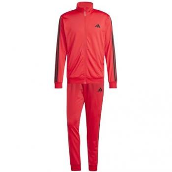 Adidas Basic Trainingsanzug mit 3-Streifen rot schwarz
