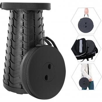 SCIVEI 12‑Step Telescoping Outdoor Chair – Black, Ultra‑Lightweight