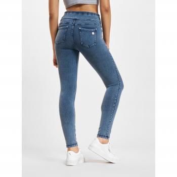 Pantaloni Denim Blu Seams N.O.W. skinny donna Small